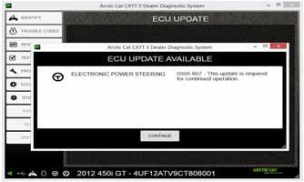 CATTII-047 Once the ECM oil pump ID update has been completed, the following screen will be displayed. To exit this procedure, click on another screen or tab.