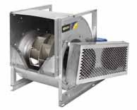 CJDXR: Soundproof ventilation units with backward-facing blades, fitted with CDXR series fans on rubber dampers Fan: Galvanized sheet steel casing Impeller with backward-facing blades made from
