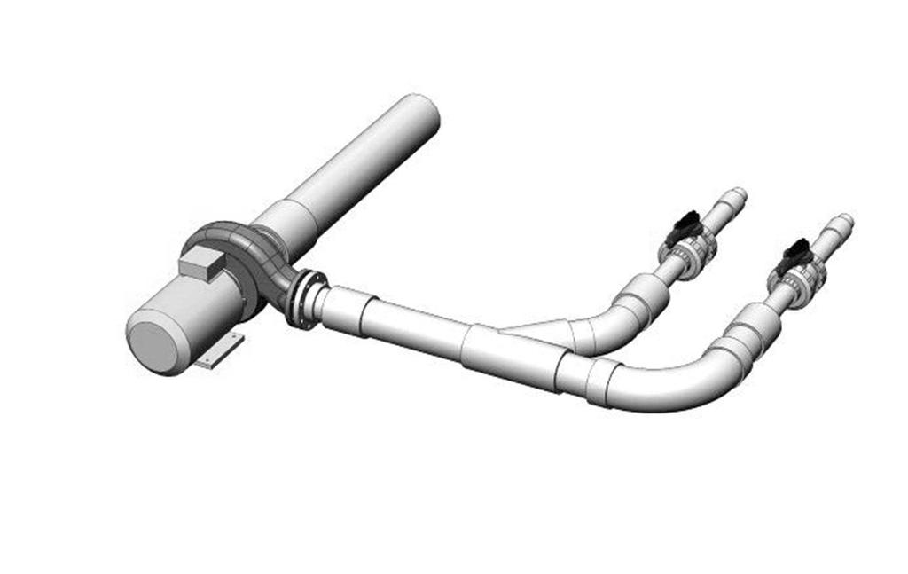 3.2.2 Piping example DN 1 DN 3 DN 1 = Suction side DN 2 = Discharge side DN 3 = Installation kit X-Jet [DN50] DN 2 Pipe line example X-Jet 160