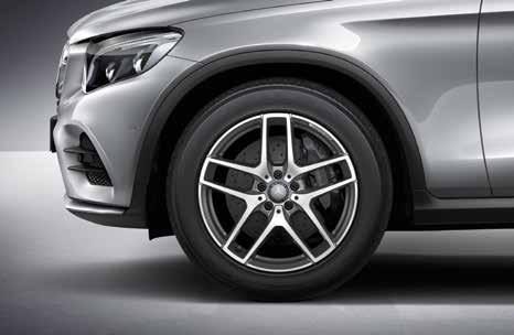 GLC AMG Line exterior equipment from 2,639* 11 19 AMG 5-twin-spoke light-alloy wheels painted in titanium grey and with high-sheen finish AMG body