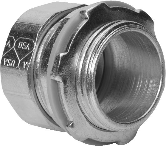 Compression Type Fittings - Product of the USA - Raintight FITTINGS To join EMT to a box or enclosure in raintight environments To prevent water seepage into conduit, box, or enclosure Connector