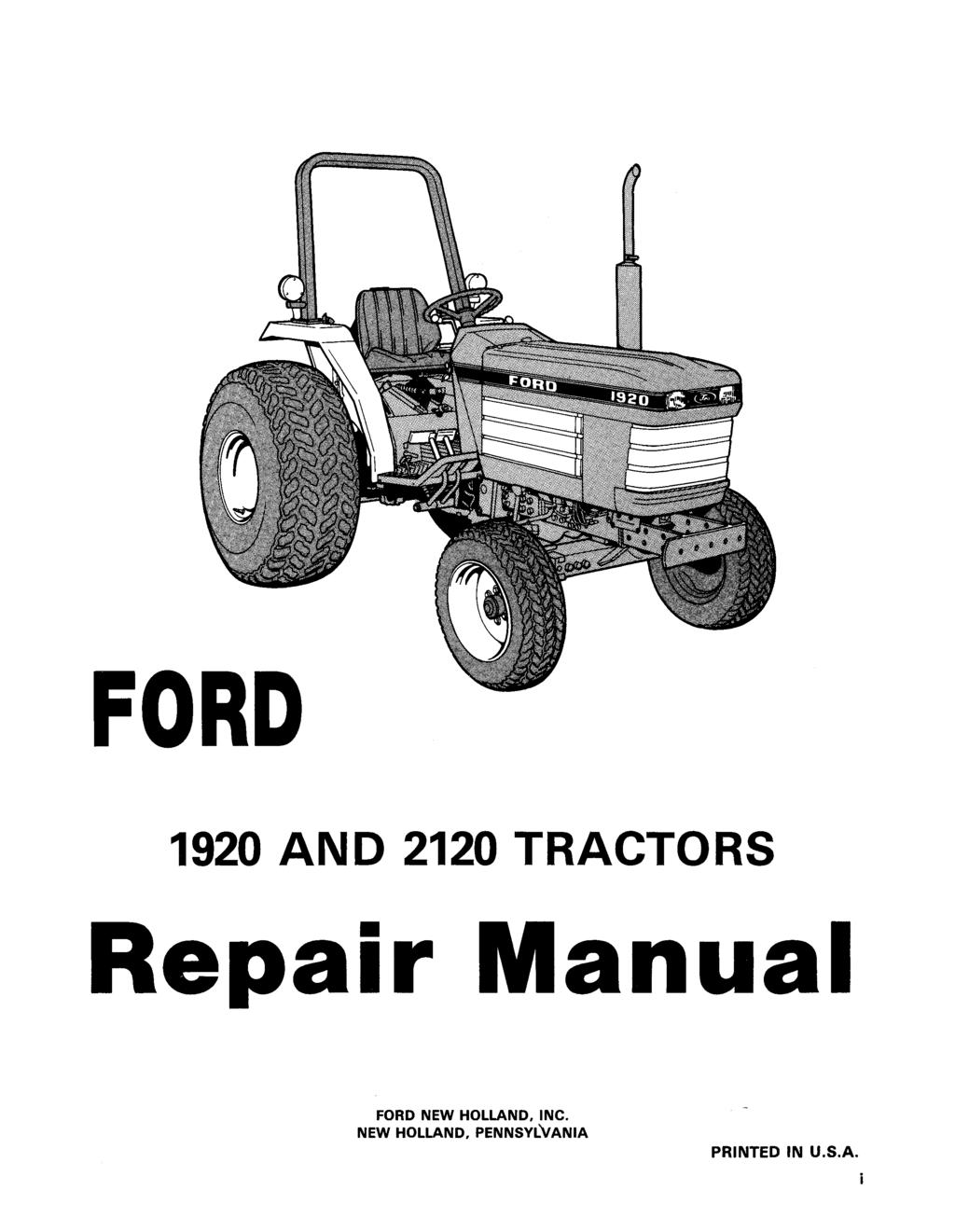 FORD 1920 AND 2120 TRACTORS Repair Manual