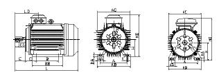 General purpose cast iron motors Sizes 160-250 Dimension drawings Foot-mounted; IM B3 (IM 100, IM B6 (IM 105, IM B7 (IM 106, IM B8 (IM 107, IM V5 (IM 101, IM V6 (IM 103 Three phase motor,
