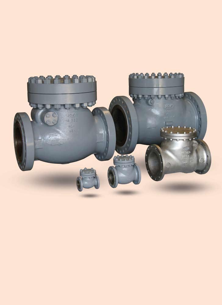 Standard Check Valves Carbon & Stainless Steel Sizes 2-24 Class 150-2500 Design and Manufacturing Standards Basic Design ANSI B16.34 Shell Wall Thickness API 16.