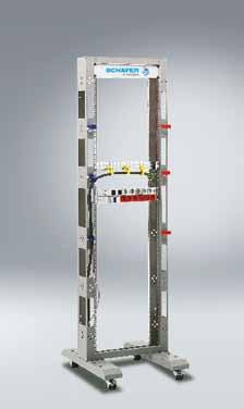 6 mm (19 ) components on 45 height units. The torsion-resistant frame made of 1,5 mm sheet steel with plinth is a very stable structure. Its all-round accessibility makes installation easy.