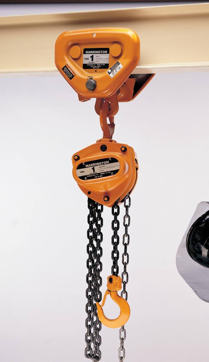 Hoist and Trolley Combinations Push trolley capacities from 1 2 through 10 Ton Geared trolley capacities from 1 2 through 100 Ton CB and CF hand chain