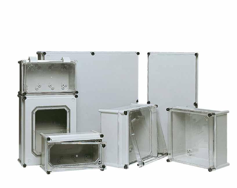 with hinged cover: types 3, 3R,,, and 3 vailable on request LR - Lloyd's Register of Shipping NV L - ermanischer Lloyd - The range consists of nine boxes based on the and 85 mm modules.