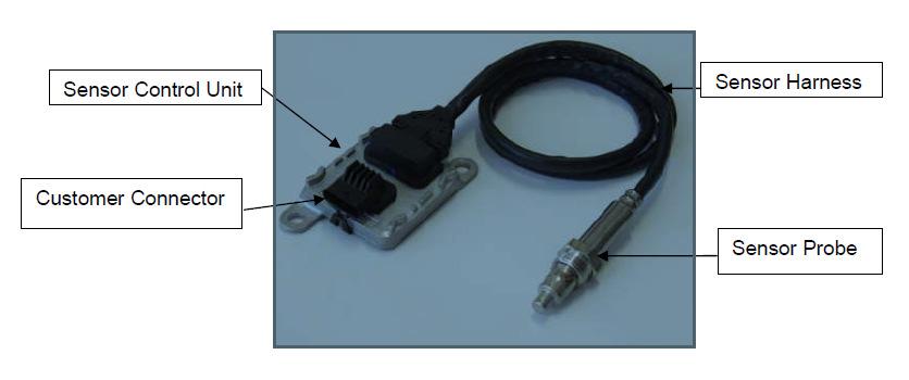 The sensor and module described below are used in 2017 6.7L F250-F550 pickups and chassis cabs only. The NOx controller module (SCU) is mounted to the vehicle frame under the body.