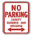 You may park in any space on a Sunday regulated by a parking