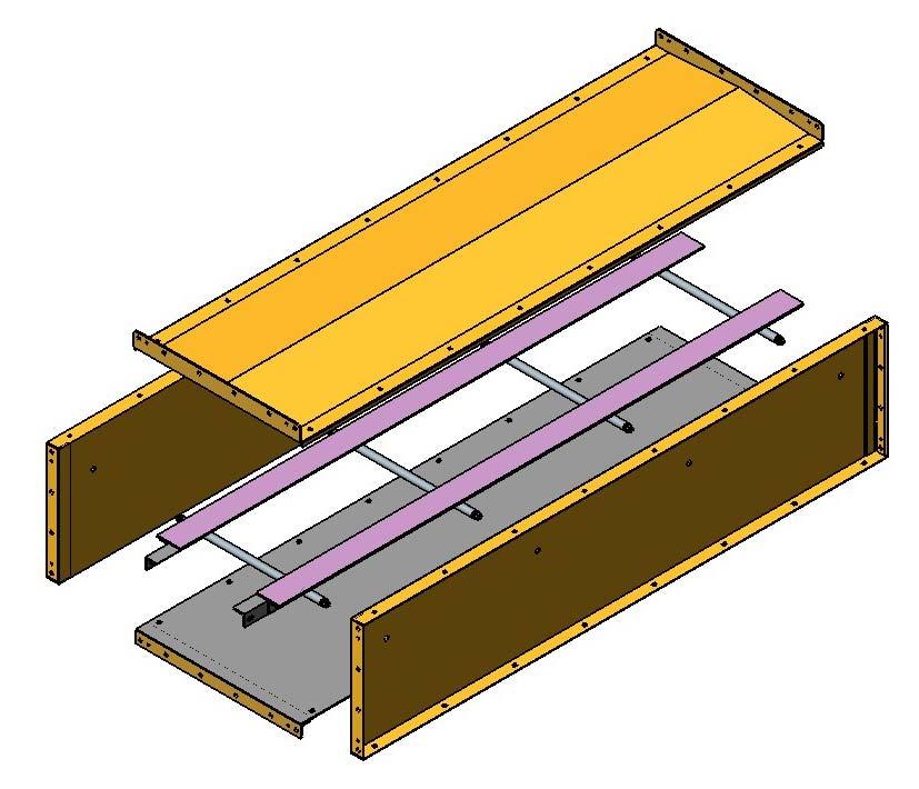 3.2.3 INTERMEDIATE TROUGH SECTION 17 Roof cover w/ flanges Carryback assembly (Single configuration) Side