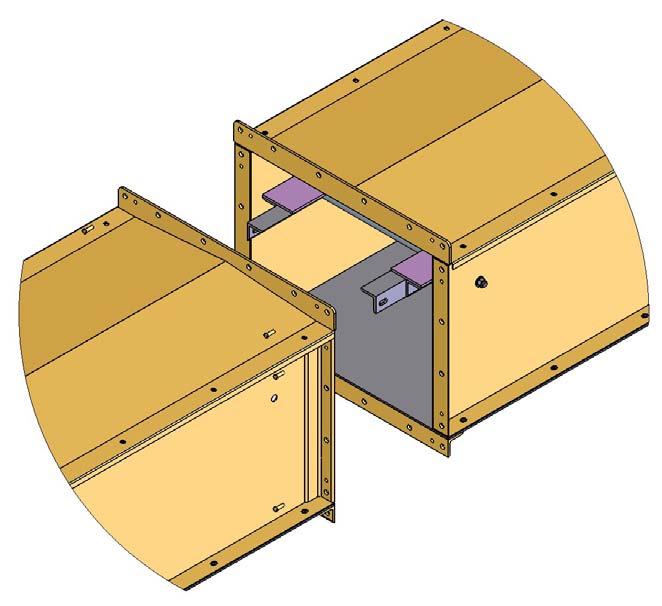 3.2.6 ASSEMBLY BOLTS & ALIGNMENT PINS 20 Intermediate connecting flange Splice Angle (Bolted configuration) Apply sealant to each face at the joint, typical (8) Alignment pins w/ cotter keys each