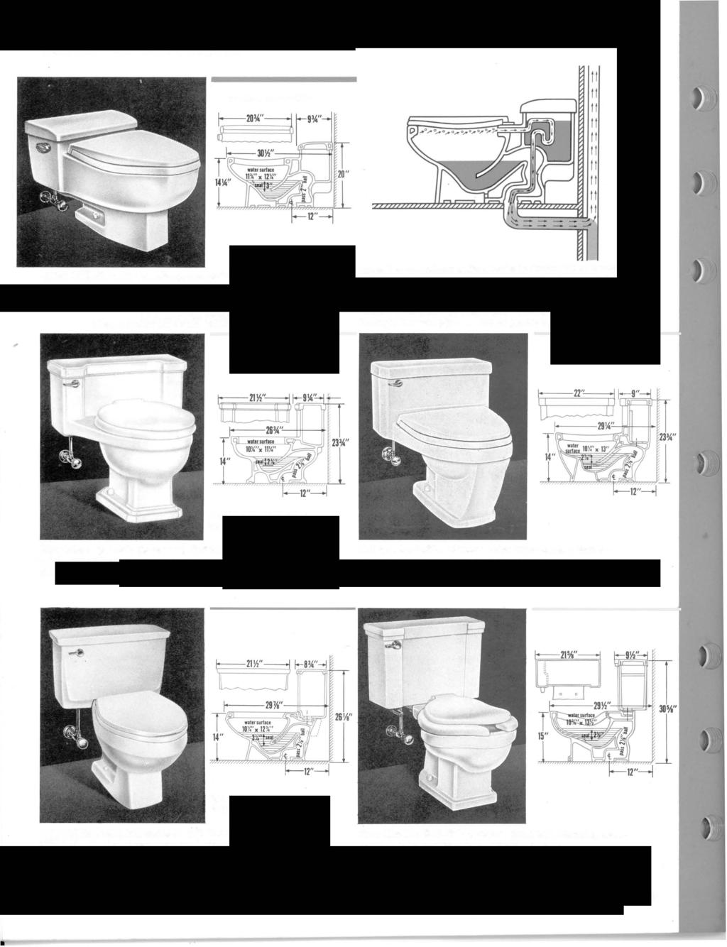 16 toilet combinations nominal dimensions Luxor 2003.010 with Vent-Away/2003.