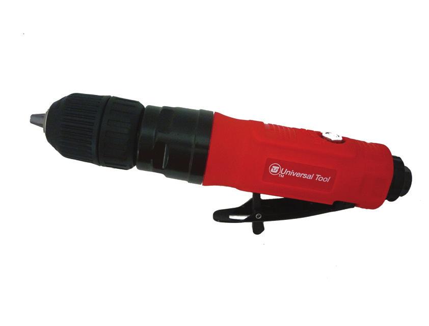DRILLS UT8821 3/8 COMPOSITE DRILL - KEYLESS Powerful 0.5HP motor Tease trigger for ultimate operator control Available either a keyed or keyless chuck UT2815R 3/8 REVERSIBLE DRILL 0.