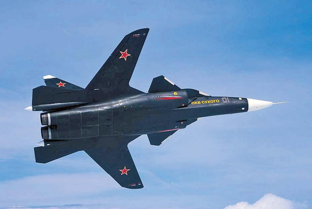 CLASSICS COMPARED FORWARD-SWEPT TEST BEDS Striking a dramatic pose, the first of two Su-47 Berkuts