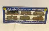 A Boxed American HO Gauge Bachmann De-Witt Clinton Train Pack and IHC 4-4-0 Locomotive and Tender, the Train Pack with De Witt locomotive, tender and three coaches, G, set lacks track and controller,