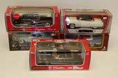 Boxed 1:18 Scale Models, Vintage private vehicles comprising, Solido Peugeot 203 1954 (8156), Revell VW Kafer 1302s (08417), Signature Models 1941 Packard Limousine, Norev Simca Aronde P60 and Simca
