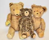 5in, generally poor, together with a small beige wool plush bear with label on foot (some wear), P-F (2) 40-60 207.