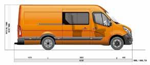 G1 - Overall width (with door mirrors) 2470 H - Overall height (unladen) 2486-2502 H - Overall height (laden) tbc K - Ground clearance 174 N - Width between wheel arches 1380 INTERIOR DIMENSIONS