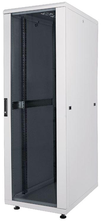 SOHO/SMB Networking 19 Network Racks Ideal for all 19" rackmount applications Maximum static load of 1500 kg Tempered-glass door Zinc-plated 19" mounting rails Panels with up to 2 mm steel thickness