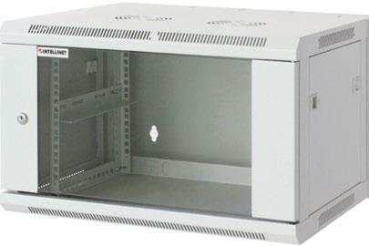 SOHO/SMB Networking 10 & 19 Wallmount Cabinets Shipping as space-saving flatpack or completely assembled 10" and 19" models available Tempered-glass door can be opened more than 180 Cold-rolled,