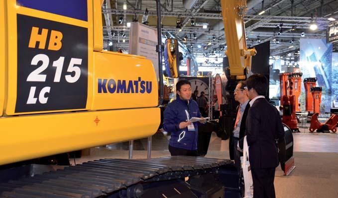 Komatsu s EU Stage IV / Tier 4 Final engine technology was highlighted at Intermat, with an engine directly imported from Komatsu Limited in Japan.