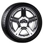 silver with chrome star On all light-alloy wheels, use wheel bolt A000 990 4907 and the corresponding rim lock B6 647 0155.