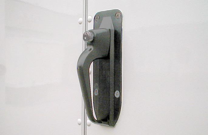 Firmly push the door closed. 2. From the home position, rotate the handle to the left and then back down to the home position. 3.