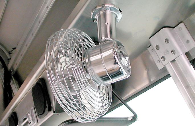 Ventilation Fan* The optional gimbal-mounted fan is mounted on the header shelf and operated by a switch