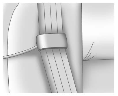 When installed on a shoulder belt, the comfort guide positions the shoulder belt away from the neck and head.