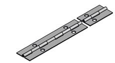 1.6mm Continuous Hinge SR5591 Steel / 304 Stainless Steel Medium duty continuous hinge Sold in packs of 2x 1016mm lengths Available drilled or undrilled Stainless Steel HINGES Can be riveted, screwed