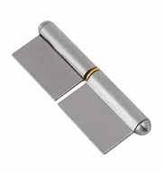 HINGES Rolled Flag Hinges SR5477 Stainless Steel, Steel or Aluminium Fixed pin hinge 2 part rolled steel body with round end caps and brass washers Hinges are handed W t L d Dimensions (mm) Right