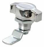 22.2 LOCKS Qtr Turn Latch with Wingknob - Long Housing SR 5523 Body: Die-Cast Zinc Alloy Cam: Steel Ideal for sound-proof or isolated doors Supplied with rubber sealing gasket Fixing Hole Grip Range