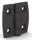 HINGES Square Design Hinges with 4 Holes or Pins SR 6497 Black PA reinforced glass fibre (30%) wings 304 Stainless Steel Knurled Pin 304 Stainless Steel studs (nuts not supplied) Resistant and