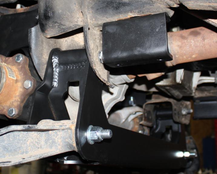 Position the frame bracket on the frame so that sway bar will be
