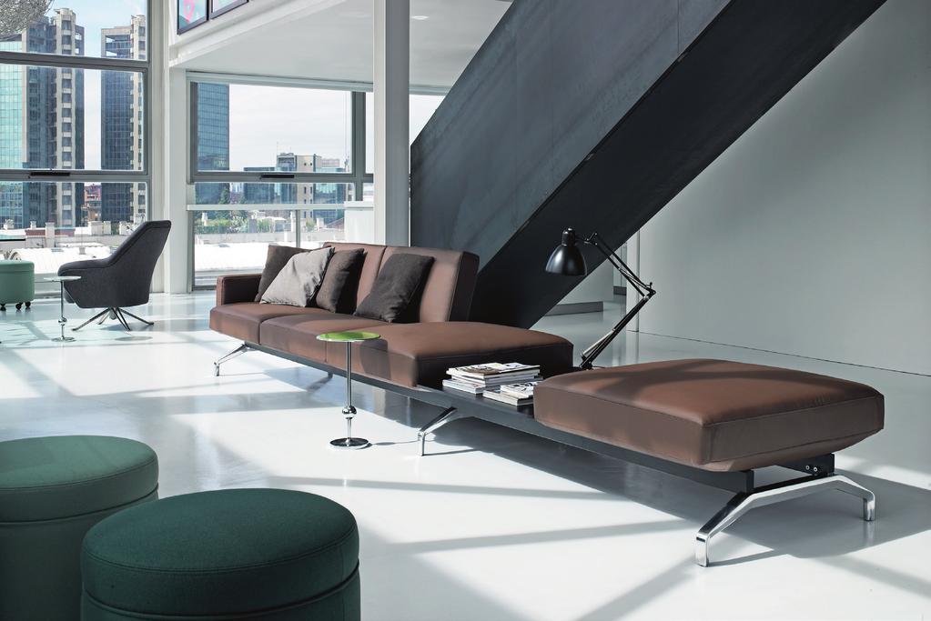 INTRO DESIGNER The PONS sofa and table system, designed for Tecno by Rodolfo Dordoni was specially conceived to furnish waiting areas, lounges and managerial environments, but is perfectly at home in