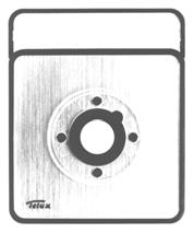 Escutcheon Plates TELUX-Cam Switches in designs E, V, P, PF, SM, UP, Z and KE are supplied with a square escutcheon plate consisting of a black frame and plexi insert plate.
