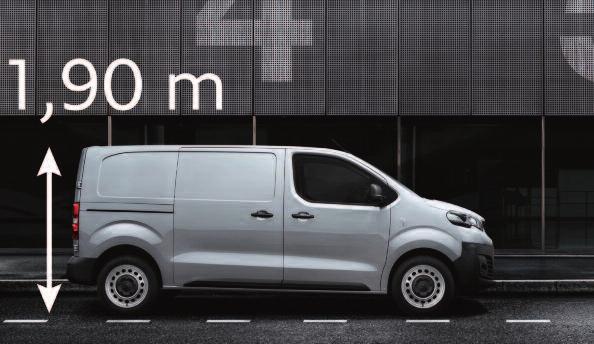 90m*** roof height guarantees the New Peugeot Expert access to most urban car parks. * With Moduwork **Available on selected Compact versions ***1.