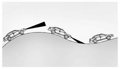 The driver will often need to take over acceleration and braking on steep hills, especially when towing a trailer. If the brakes are applied, the ACC disengages.