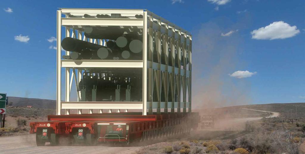 DESIGN BENEFITS ABILITY TO CARRY LARGE AND HEAVY LOADS The axle capacities are high, with 40t per file. A file consists of a suspension cylinder and two wheels.