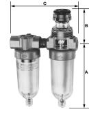 AirCare Air Preparation Systems Miniature Air Line Combination Units Filter-Lubricator Max.