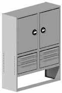 Divided Shelf / Parts Cabinet Includes () divider shelves, and an 8 drawer parts cabinet with tilt shelf.