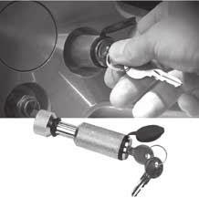 Pickproof lock screws into shaft, adjusts from ¼" - 7 8" length. Includes keys.