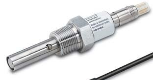 Consult the analyzer Product Data Sheet for recommended ranges and accuracy. The sensors have concentric titanium electrodes separated by a PEEK insulator.