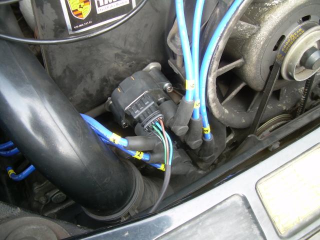Connect the four pin harness connector, and plug in the new HT leads as follows the HT leads match the cylinder layout of the Porsche engine.