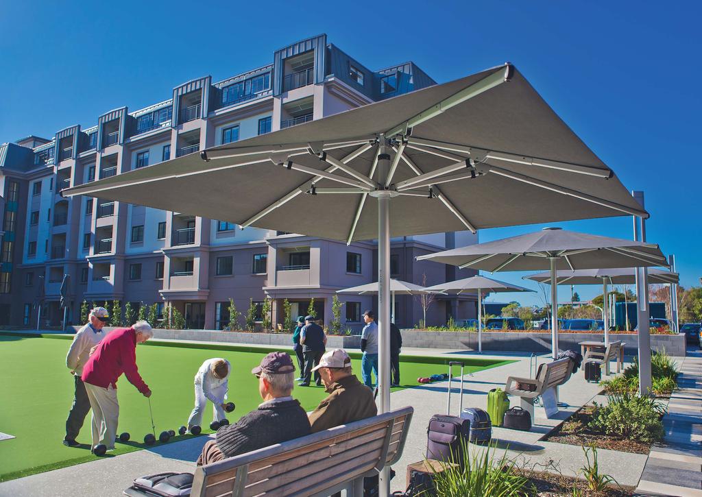 THE TEMPEST OFFERS MAXIMUM SHADE AND WEATHER PROTECTION FOR COMMERCIAL ENVIRONMENTS 3.