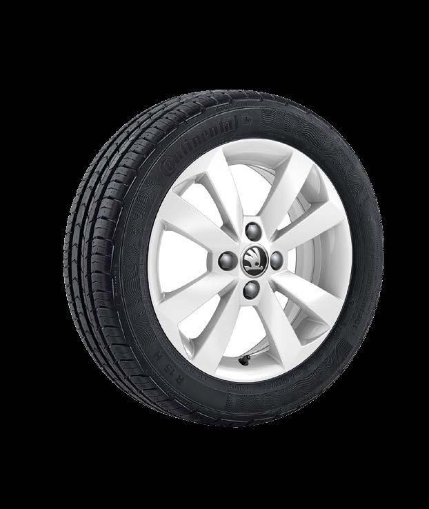 Scorpius 1ST 071 496J FL8 light-alloy wheel 6,0J x 16" for 185/50 R16 tyres in black metallic design, brushed Scorpius 1ST 071 496N FM9 light-alloy wheel 6,0J x 16" for 185/50 R16 tyres in white