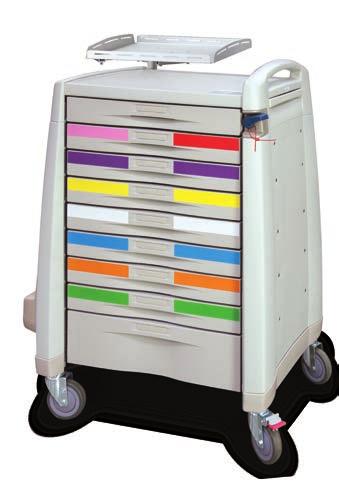 Quick-Access lock offers the security you require and ensures quick access to code cart supplies Pediatric Crash Cart