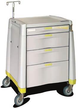 Drawers open fully allowing easy access to contents in the rear of the drawer, and stay closed when the cart is in