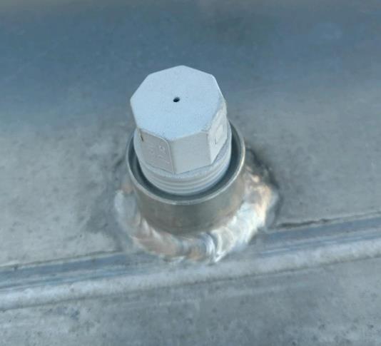 The pictured pressure release plug is the type of plug that is used when pontoon manufacturers