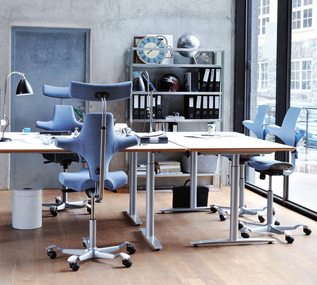 SIDE BY SIDE SOPHISTICATED Through the introduction of HÅG Capisco Puls, the Capisco family now covers a wide range of preferences and requirements from the traditional office to new, informal